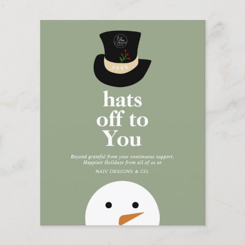 BUDGET Hats Off To You Snowman Green Company Logo