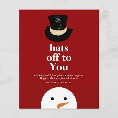 BUDGET Hats Off To You Snowman Red Company Logo