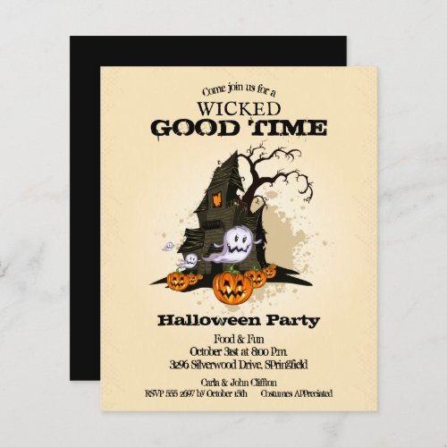 Budget Haunted House Halloween Invitations
