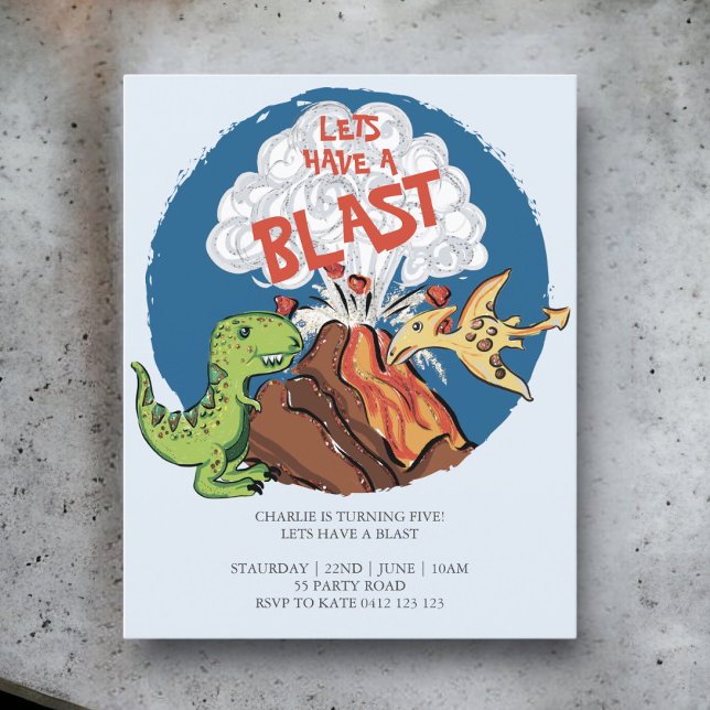 BUDGET Have A Blast Dinosaur Birthday Invitation  (Creator Uploaded)