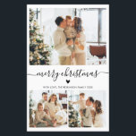 Budget Heart Script 3 Photo Collage Christmas Card<br><div class="desc">Budget Elegant Modern Black and White Heart Script 3 Photo Collage Merry Christmas Script Holiday Thin Card. Note: thinner than postcard! This festive, minimal three (3) photo holiday card template features a pretty photo collage, a little doodle heart and says Merry Christmas! The „Merry Christmas” greeting text is written in...</div>