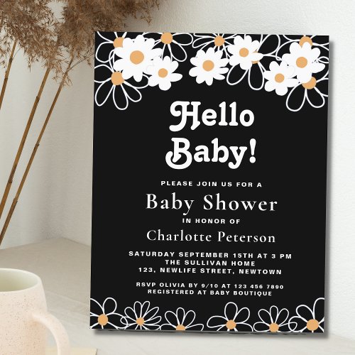 Budget Hello Baby Daisy Baby Shower Invitation