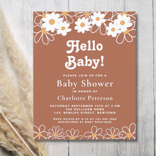 Budget Hello Baby Daisy Baby Shower Invitation