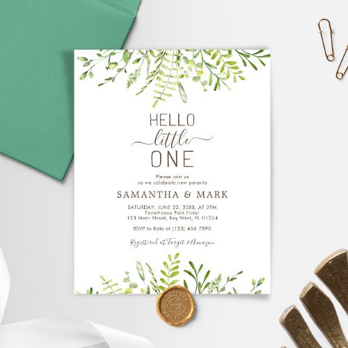 Budget Hello Little One Baby Shower Invitation