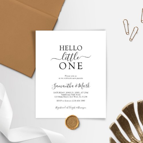 Budget Hello Little One Baby Shower Invitation