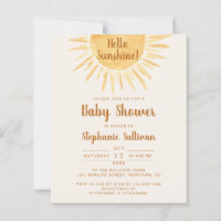 Budget Hello Sunshine Boho Baby Shower Invitation