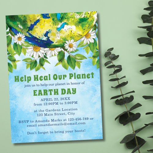 Budget Help Heal Our Planet Earth Day Cleanup  Invitation
