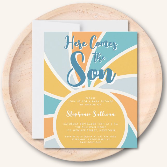 Budget Here Come The Son Baby Shower Invitation (Creator Uploaded)