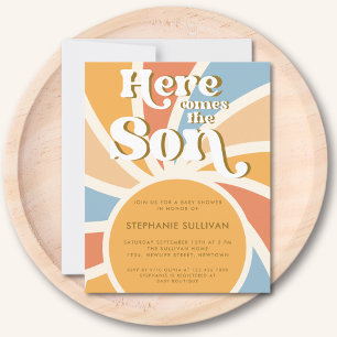 Budget Here Come The Son Baby Shower Invitation