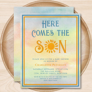 Budget Here Comes The Son Baby Shower Invitation