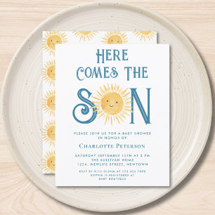 Budget Here Comes The Son Baby Shower Invitation