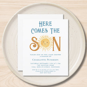 Budget Here Comes The Son Baby Shower Invitation