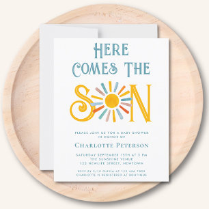 Budget Here Comes The Son Baby Shower Invitation