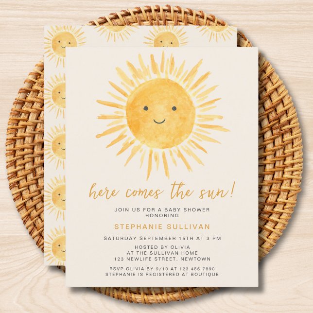 Budget Here Comes The Sun Baby Shower Invitation (Creator Uploaded)