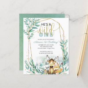 Budget He's A Wild One First Birthday Invitation