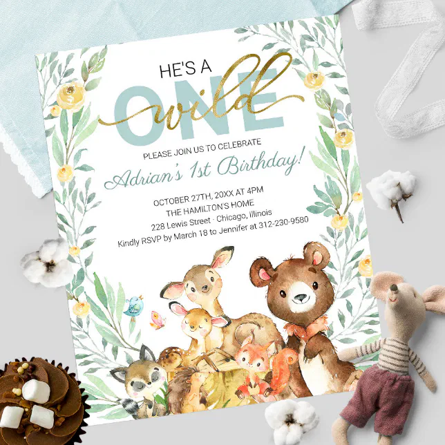 Budget He's A Wild One First Birthday Invitation | Zazzle