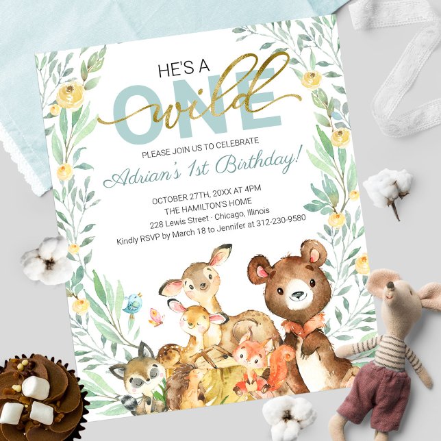 Budget He's A Wild One First Birthday Invitation (Creator Uploaded)