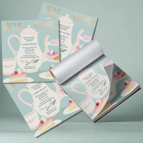 BUDGET High Tea Bridal Shower Invite Notepad