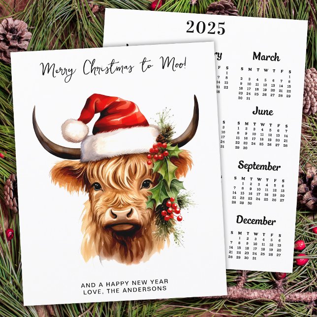 Budget Highland Cow 2026 Calendar Merry Christmas  (Creator Uploaded)
