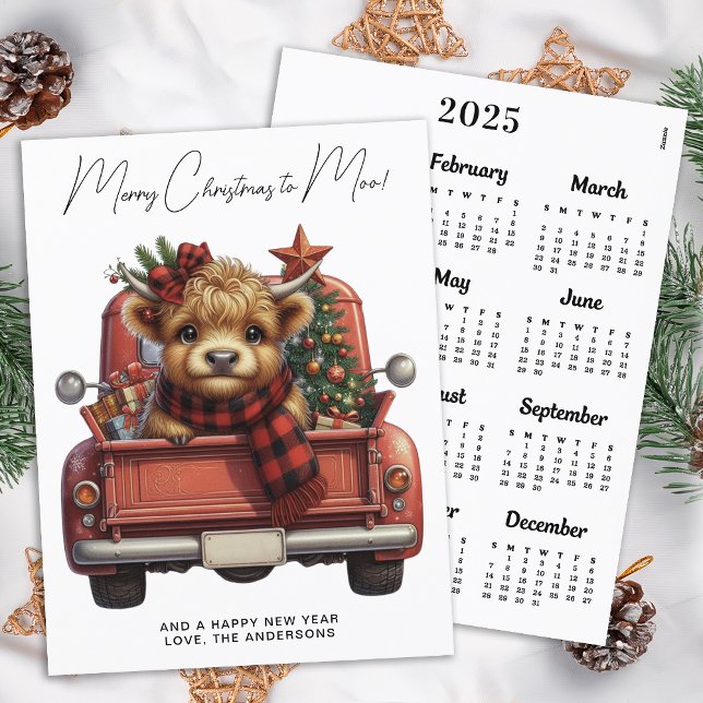 Budget Highland Cow 2026 Calendar Truck Christmas  (Creator Uploaded)