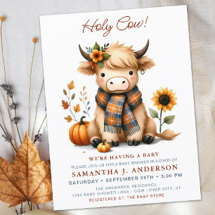 Budget Highland Cow Autumn Calf Baby Shower Invite