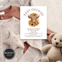Budget Highland Cow Sunflowers Baby Shower