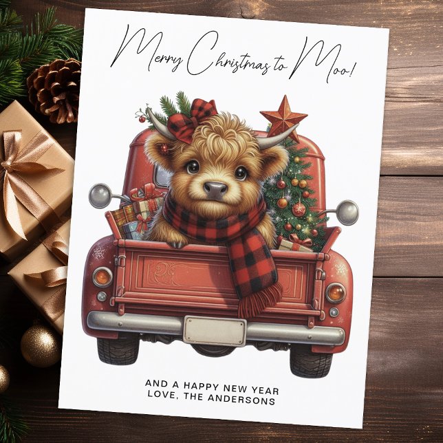 Budget Highland Cow Vintage Red Truck Christmas (Creator Uploaded)
