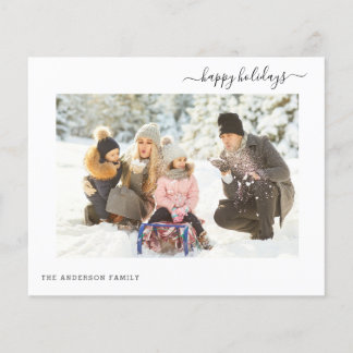 Budget Holiday 2 Photo Modern Minimal 2022 Card Flyer