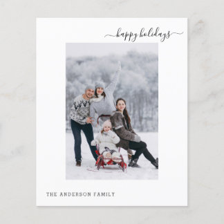 Budget Holiday 2 Photo Modern Minimal 2025 Card