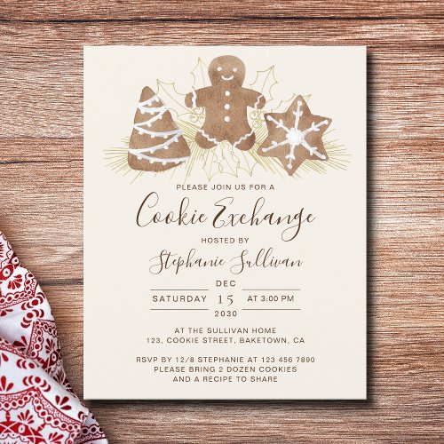 Budget Holiday Christmas Cookie Exchange Invite