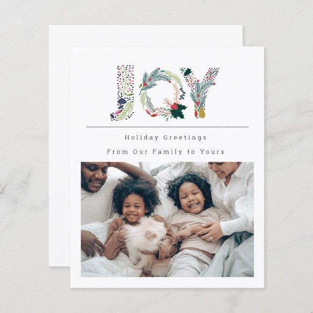 BUDGET Holiday Joy Photo Personalized Card (Front/Back)