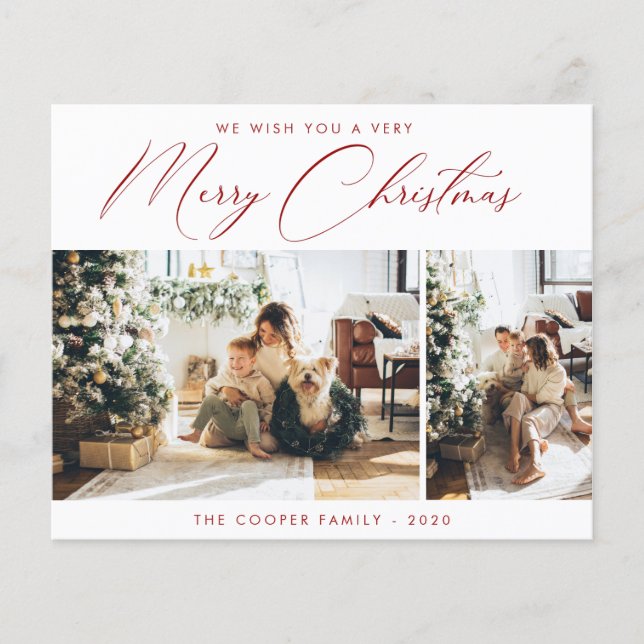 Budget Holiday Photo Card | Modern Christmas Flyer (Front)