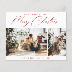 Budget Holiday Photo Card Modern Christmas Flyer