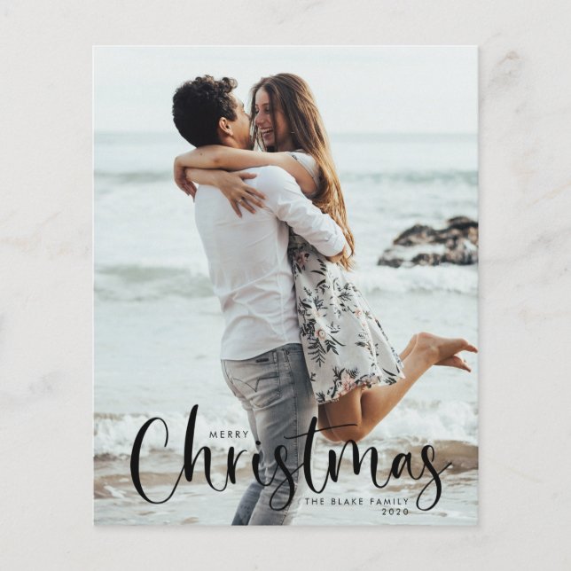 Budget Holiday Photo Card | Modern Christmas Flyer (Front)