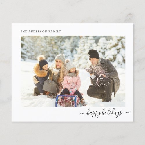 Budget Holiday Photo Modern Minimal 2023 Xmas Card Flyer