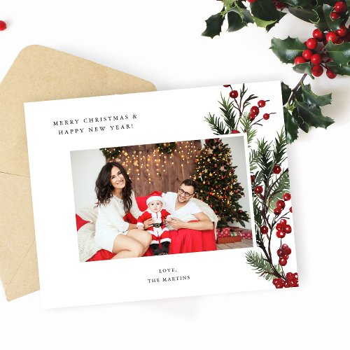 Budget Holly Berry H Photo Holiday or Christmas Flyer