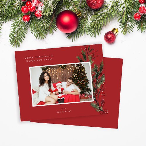 Budget Holly Berry H Photo Holiday or Christmas R