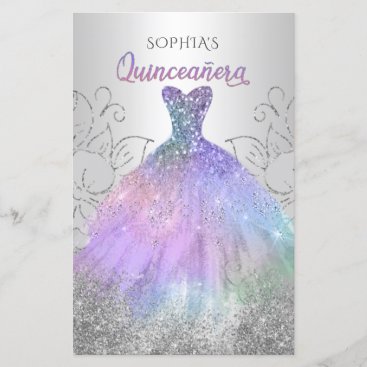 Budget Hologram Dress Quinceañera Invitation