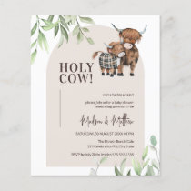 Budget Holy Cow Arch Farm Baby Shower Invite