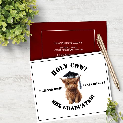 Budget Holy Cow Graduation Invitation