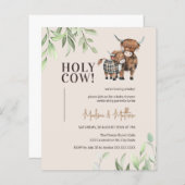 Budget Holy Cow Greenery Rustic Baby Shower Invite (Front/Back)