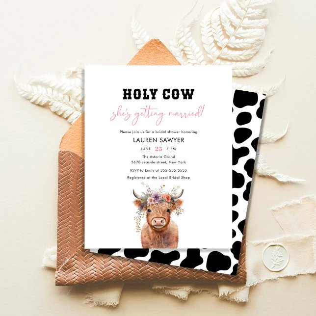 Budget Holy Cow Western Cowgirl Bridal Shower Flyer (Creator Uploaded)