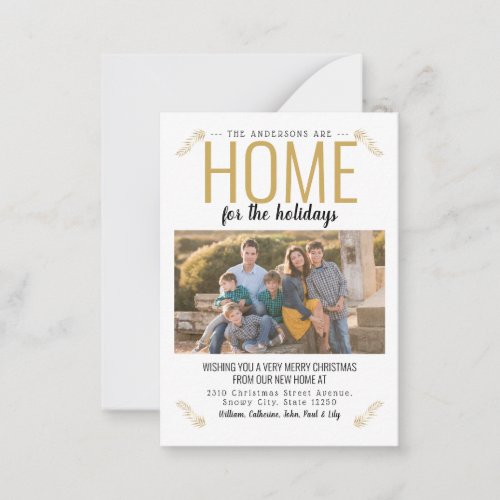 Budget Home For Holidays Christmas Photo Moving Note Card
