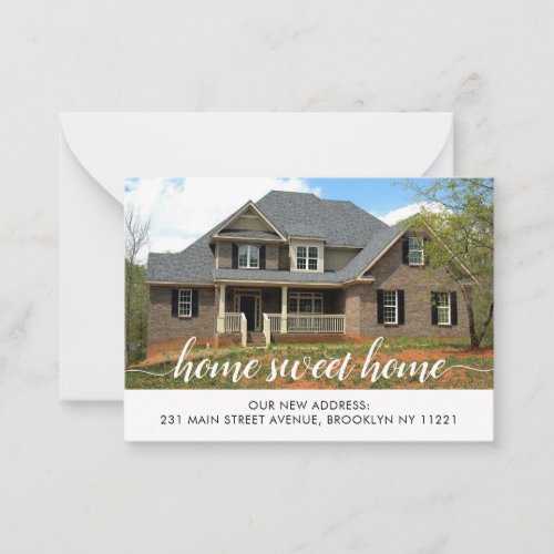 Budget Home Sweet Change of Address Photo Moving Note Card