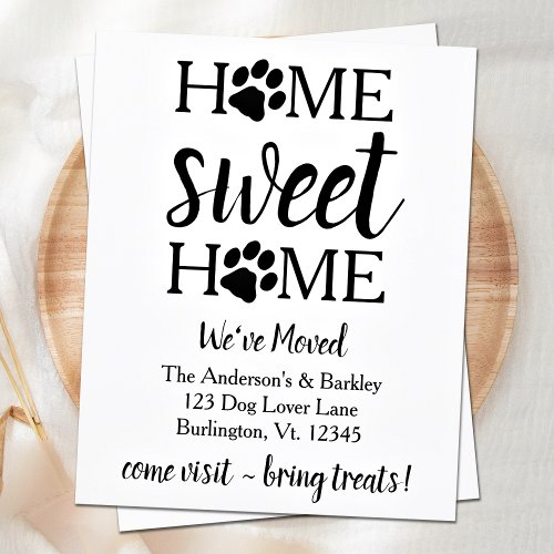 Budget Home Sweet Home Dog Pet Moving Announcement