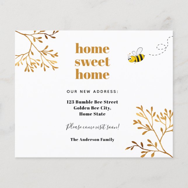 Budget home sweet home modern moving announcement (Front)