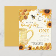 Budget Honey Bee Watercolor Sunflower 1st Birthday