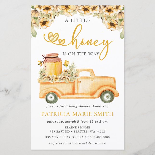 Budget Honey Is On The Way Honey Bee Baby Shower (Front)