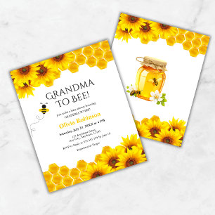 Budget Honeycomb Grandma to Bee Baby Shower Invite
