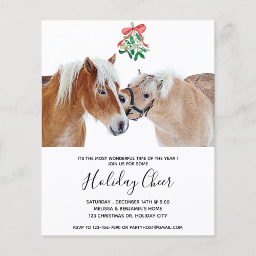 Budget Horse Christmas Mistletoe Pony Invitation